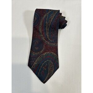Oleg Cassini Paisley Print 100% Silk Tie 58”